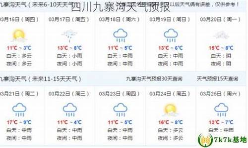 九寨沟7天天气预报查询_四川九寨沟7天天气预报